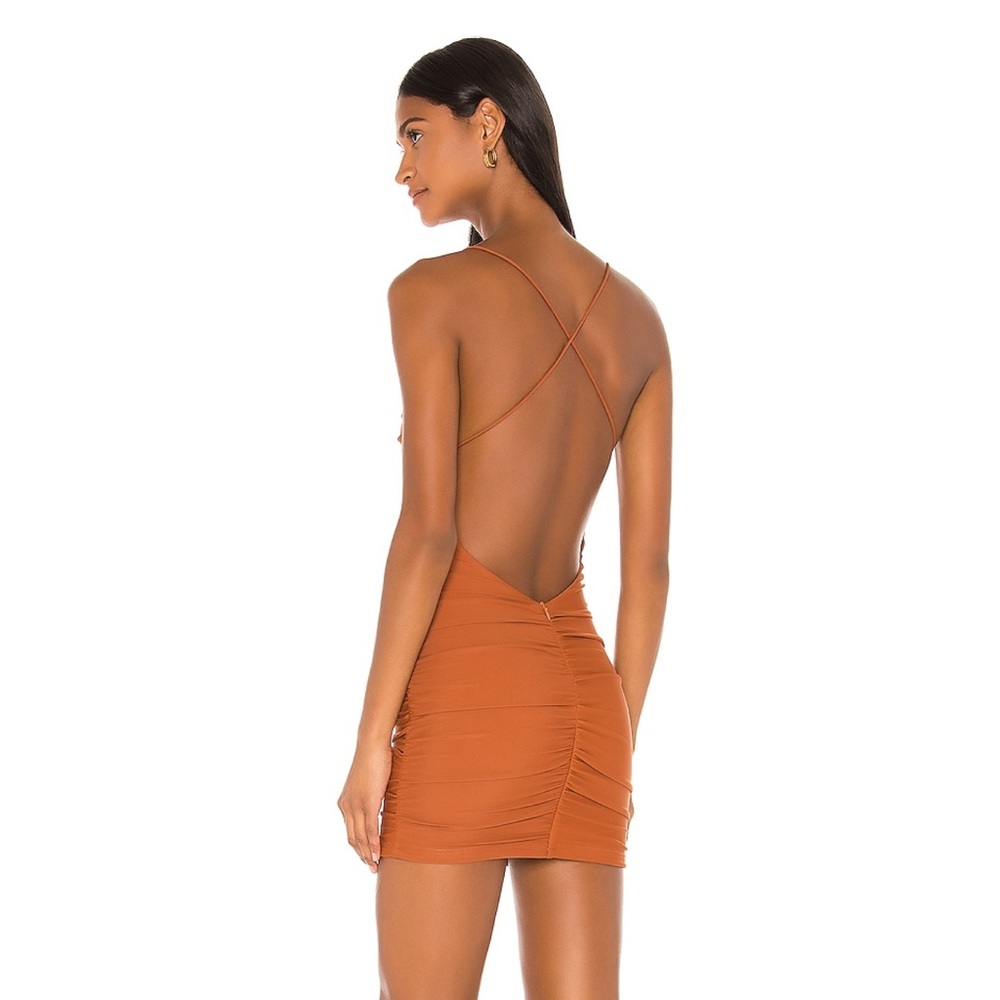 Superdown Senora Crossed Back dress in Mocha
